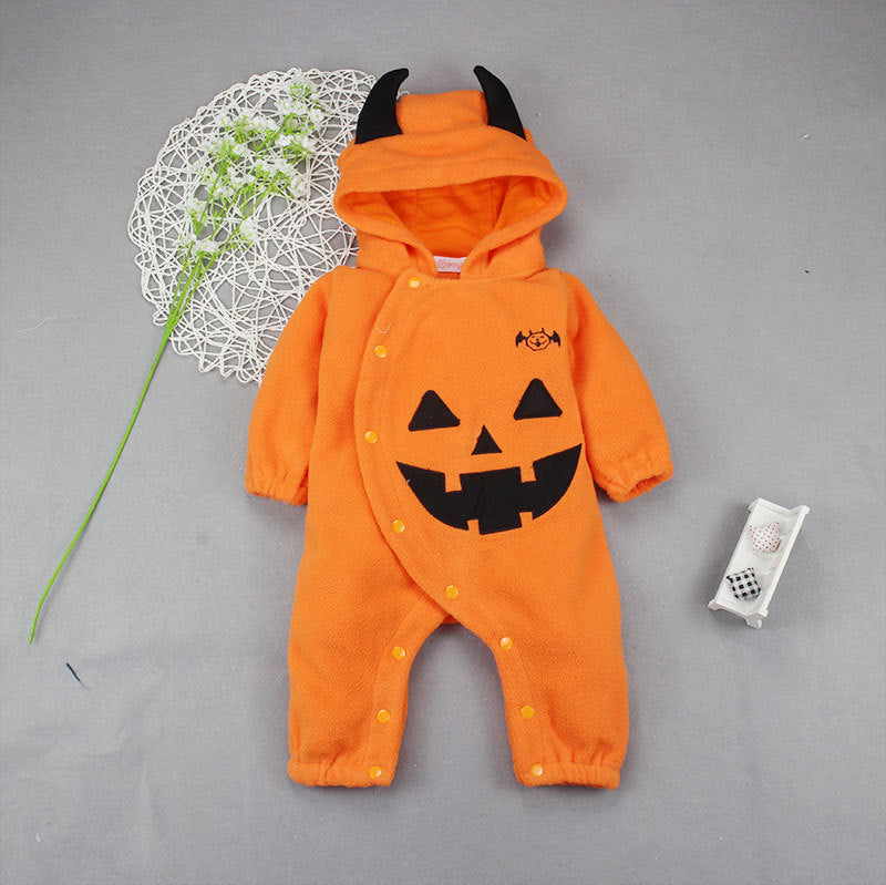 Baby Pumpkin Hooded Romper Costume – view 10
