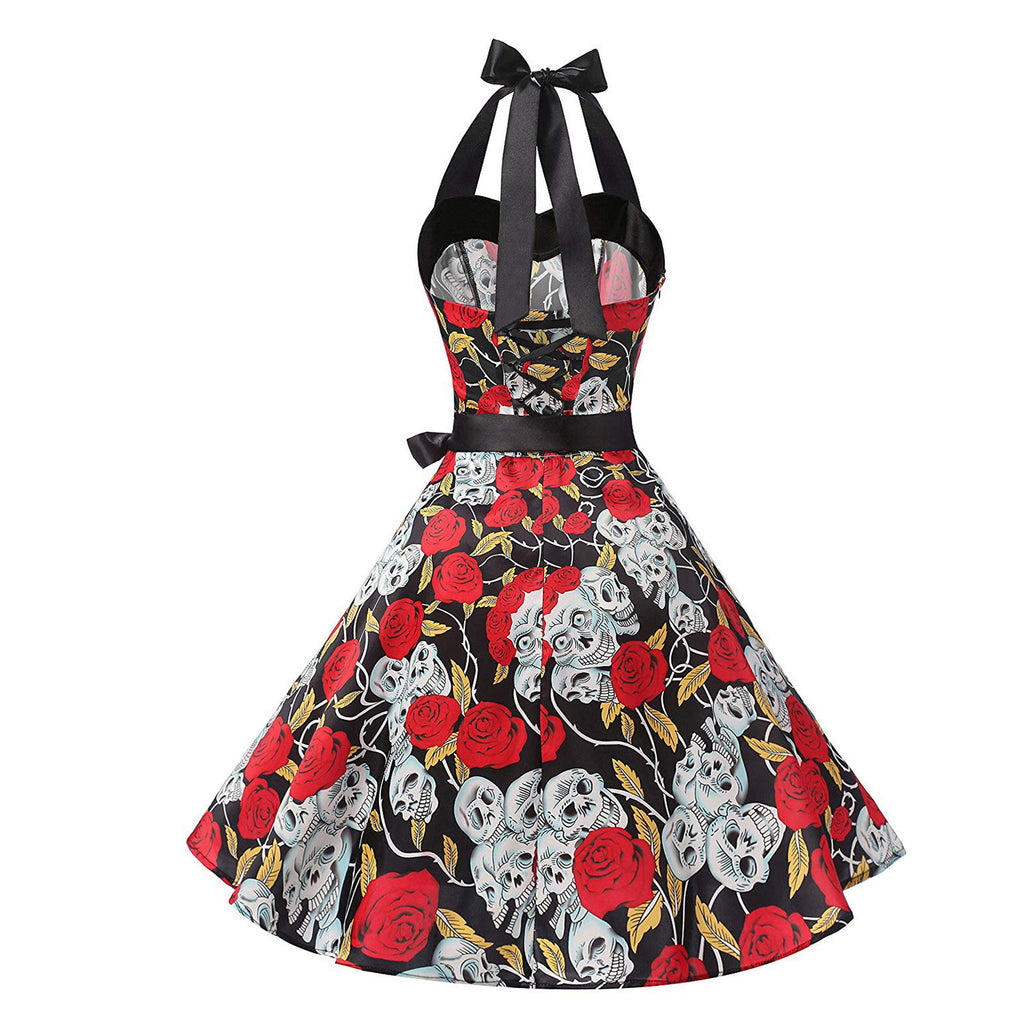 Retro Red Hepburn Dress