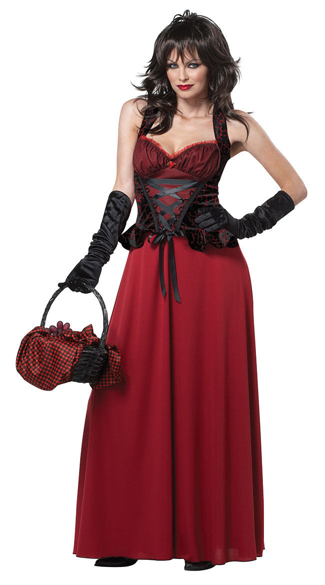 Women's Red Costume Set with Shawl & Gloves – view 5