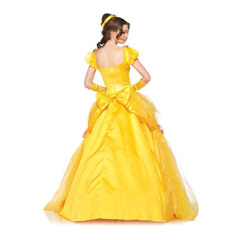 Women's Yellow Costume Dress with Gloves – view 2