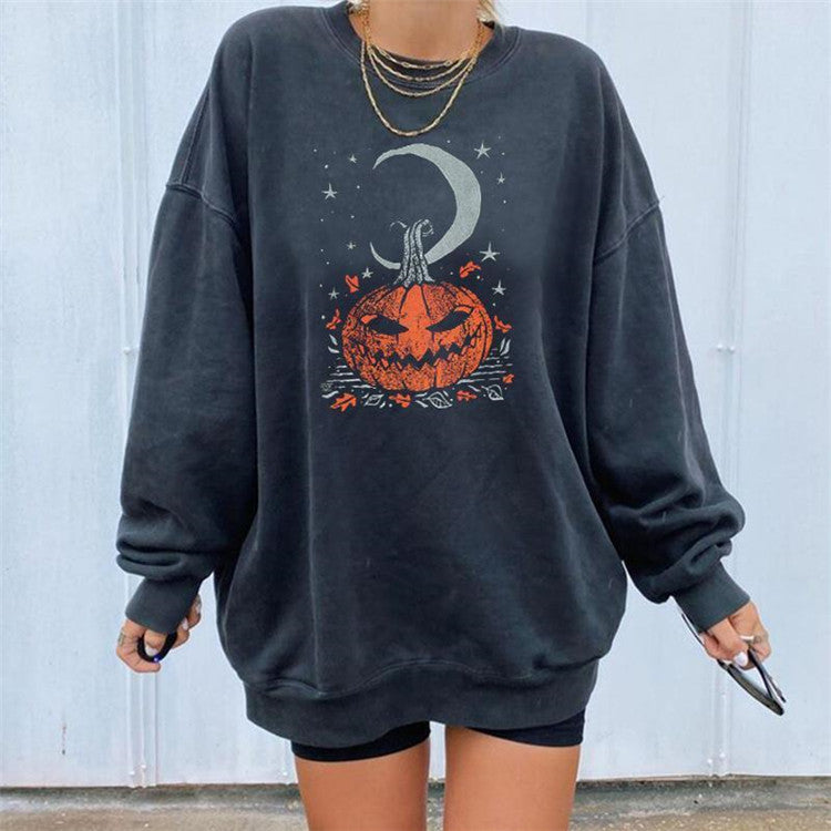 Pumpkin Print Oversized Sweatshirt – view 3