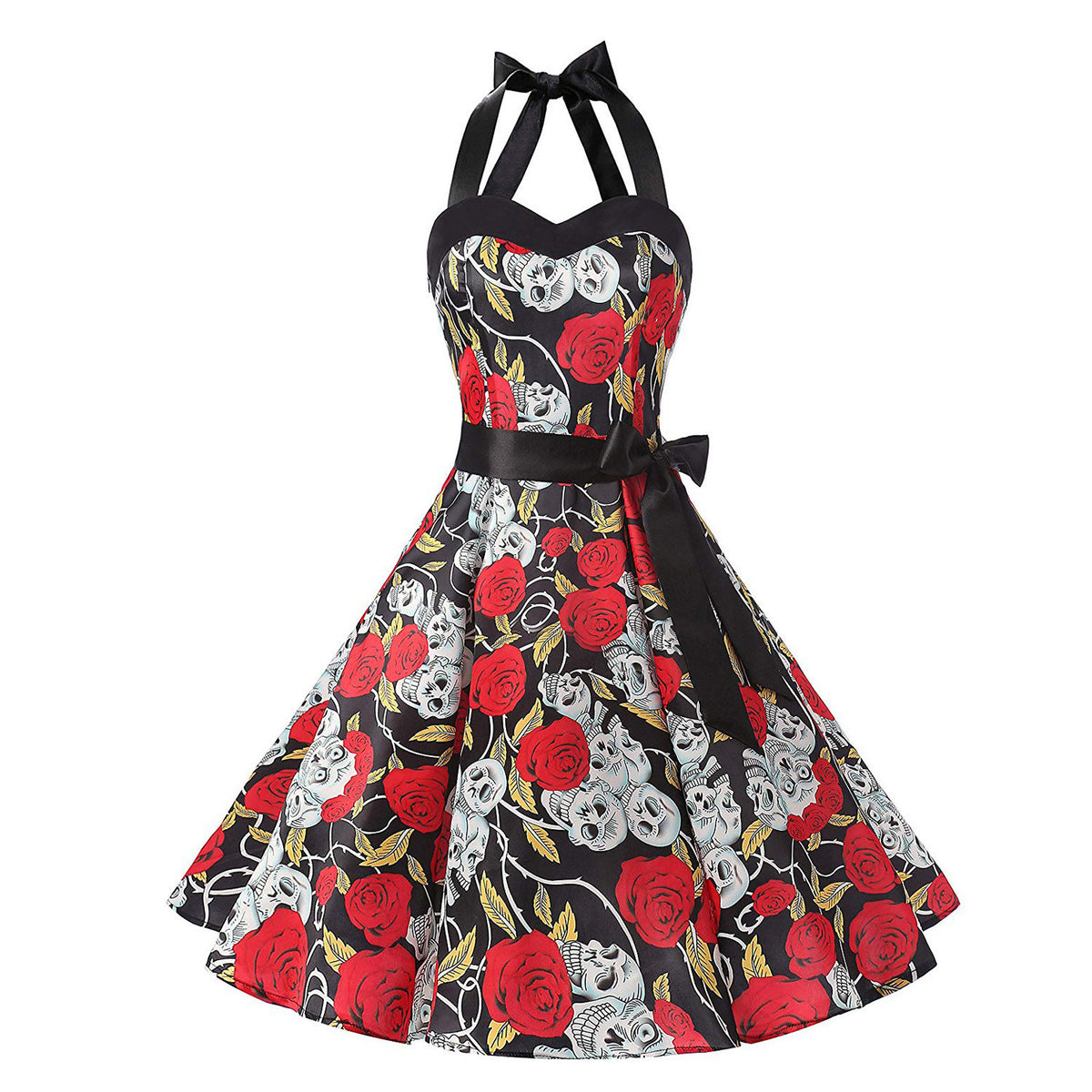 Retro Red Hepburn Dress – view 3