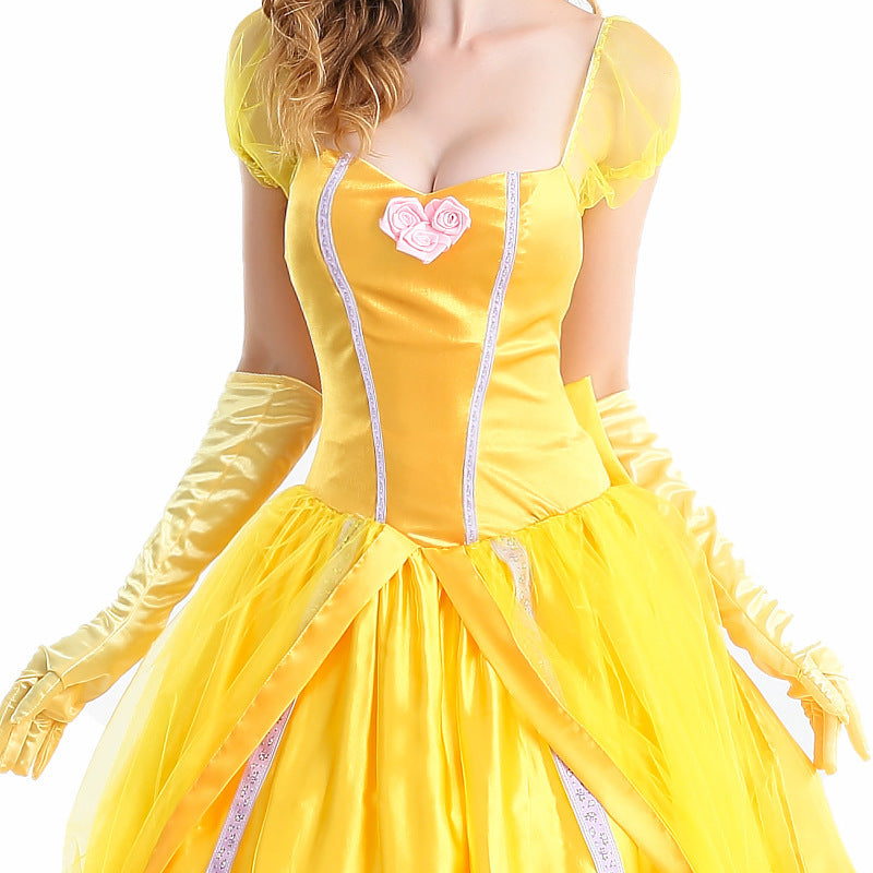 Women's Yellow Costume Dress with Gloves – view 5