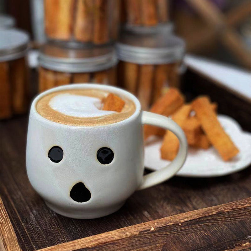 Grimacing Pumpkin Ceramic Mug – view 3