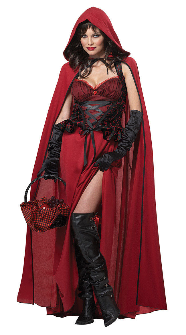 Women's Red Costume Set with Shawl & Gloves – view 2