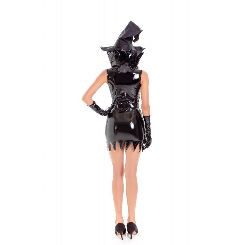 Black Faux Leather Witch Costume – view 6