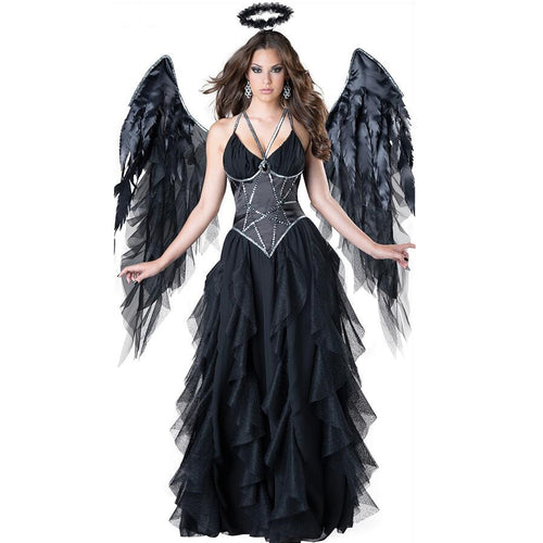 Dark Angel Demon Costume with Wings