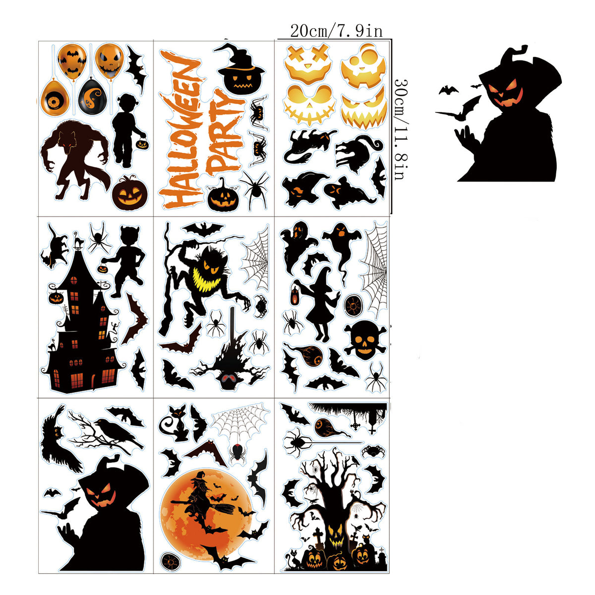 Halloween Static Window Cling Sets – 4 to 20 Pieces – view 11