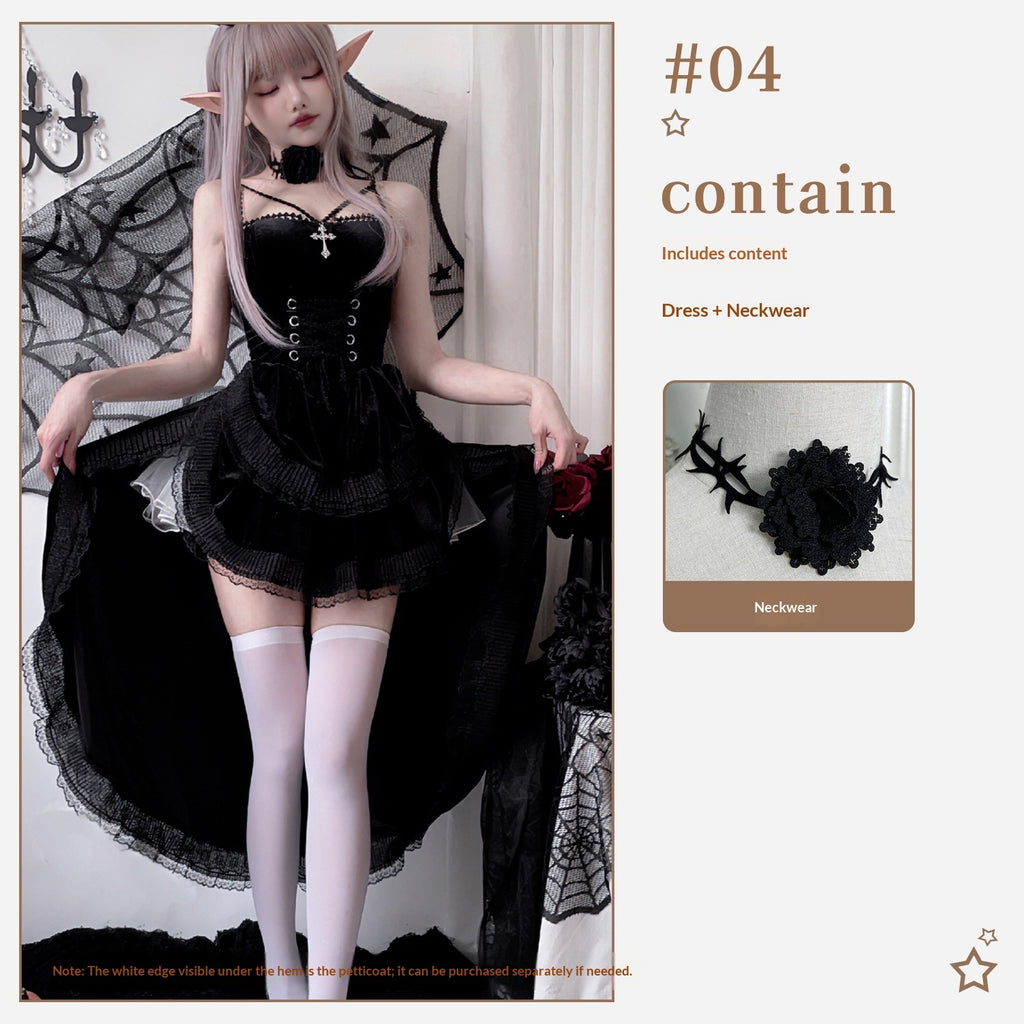 Women's Gothic Costume Dress – Black or Red – view 11