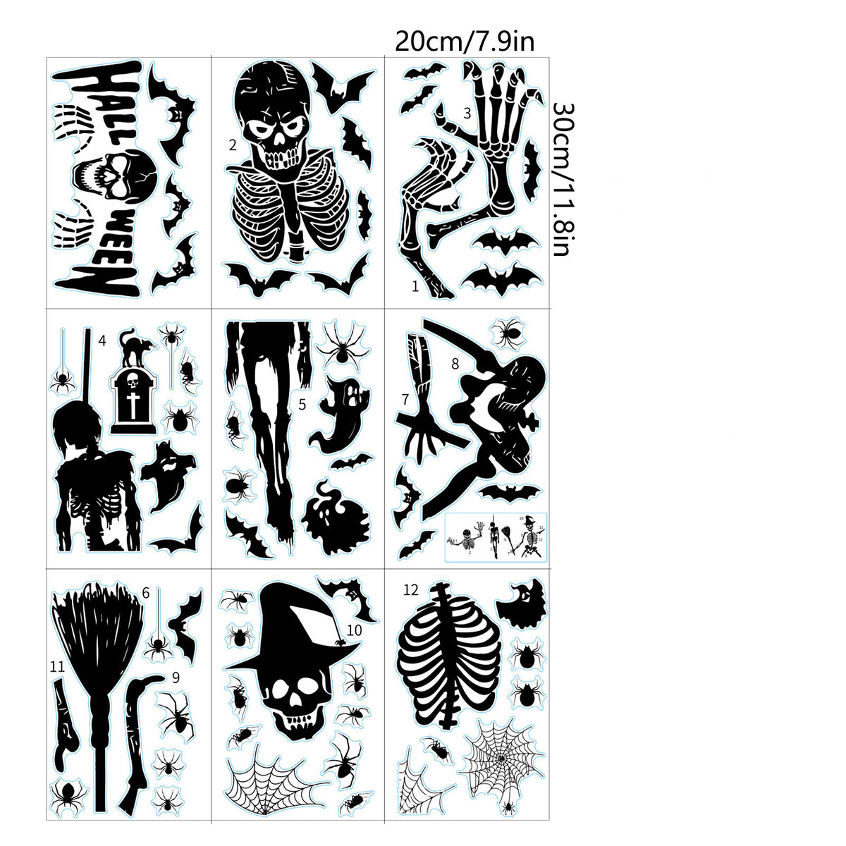Halloween Static Window Cling Sets – 4 to 20 Pieces – view 3