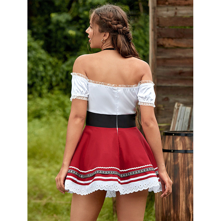 Red Floral Dirndl-Style Costume – view 4