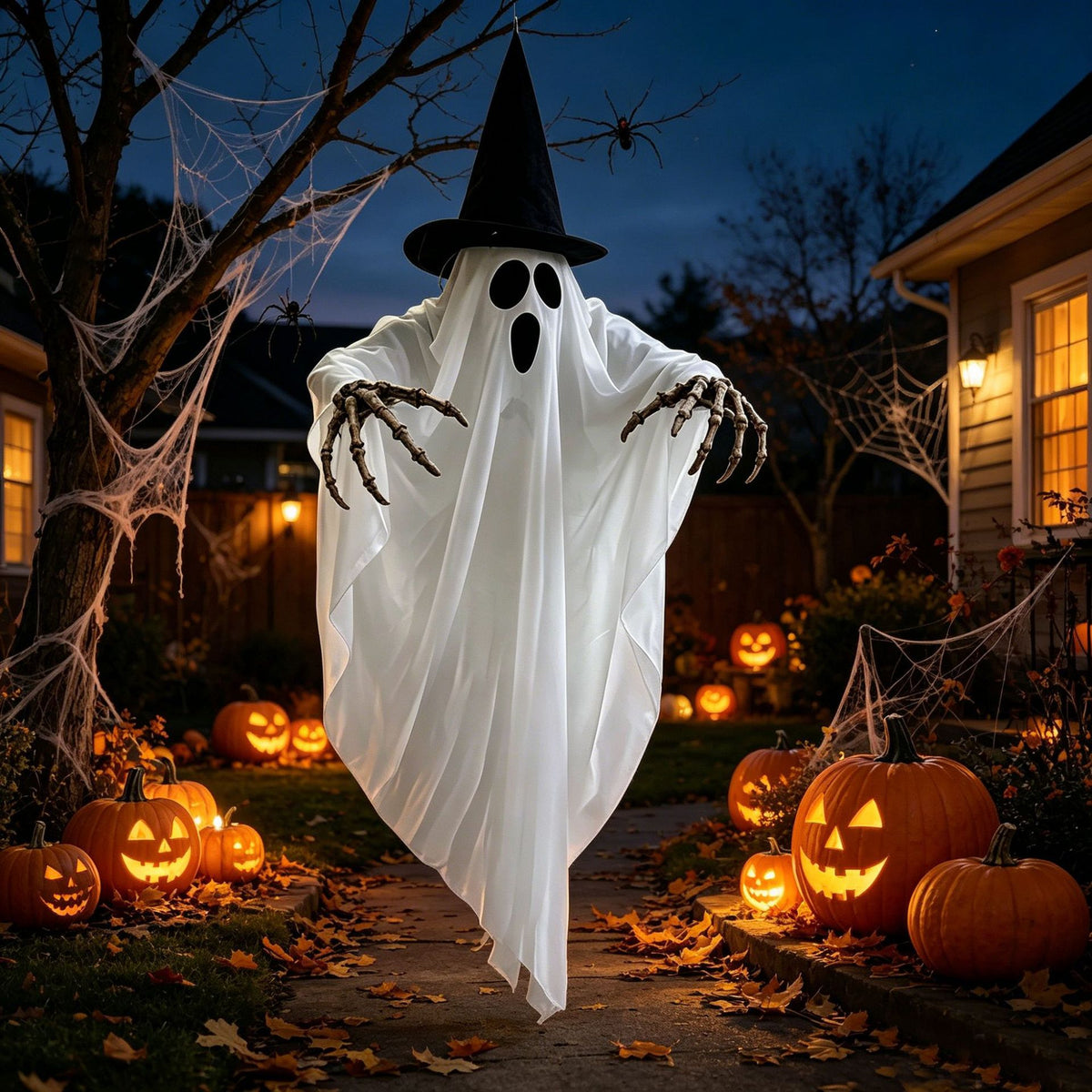 Glowing Hanging Witch Hat Decoration – view 2