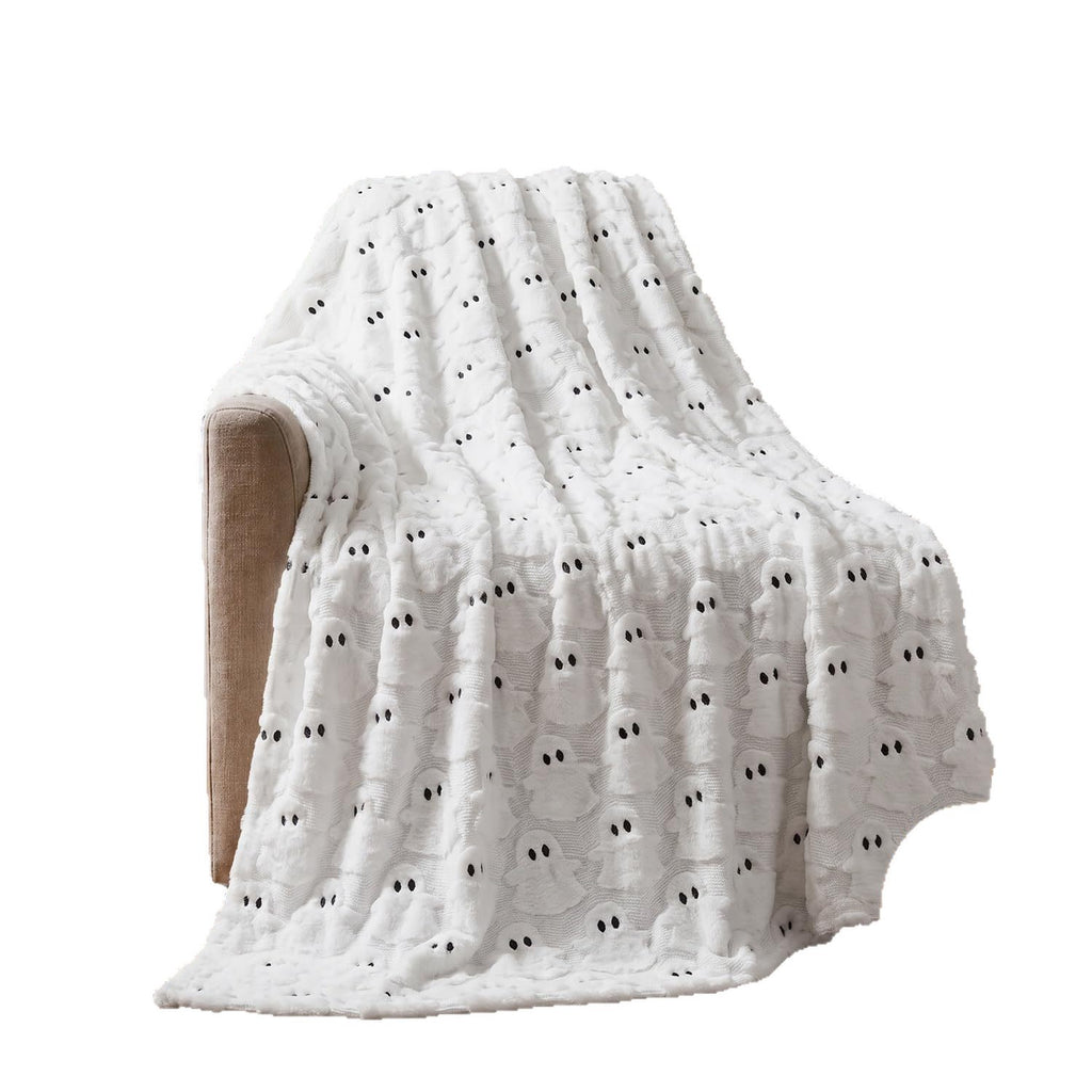 Pumpkin & Ghost Halloween Flannel Blanket – view 7