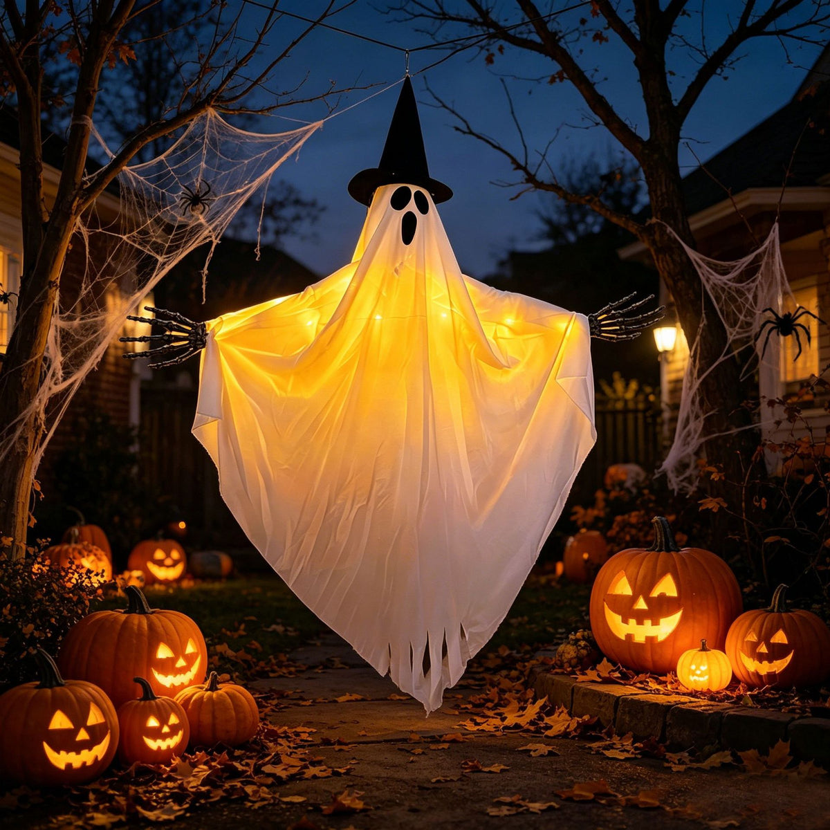 Glowing Hanging Witch Hat Decoration – view 4