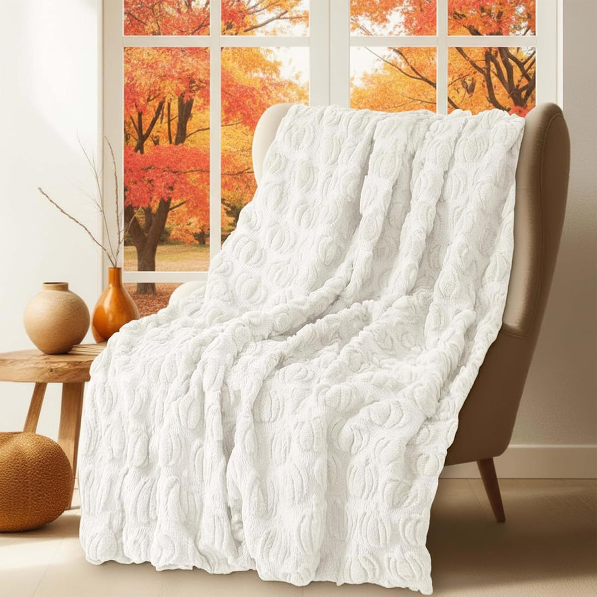 Pumpkin & Ghost Halloween Flannel Blanket – view 6