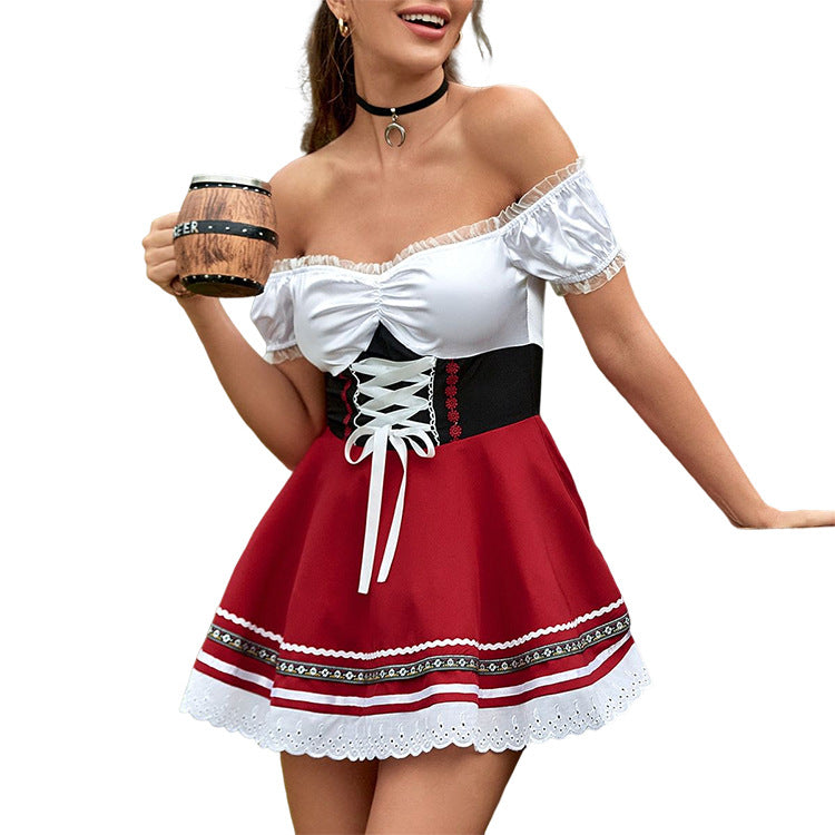 Red Floral Dirndl-Style Costume – view 5