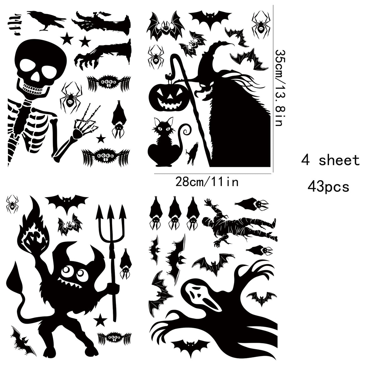 Halloween Static Window Cling Sets – 4 to 20 Pieces – view 5