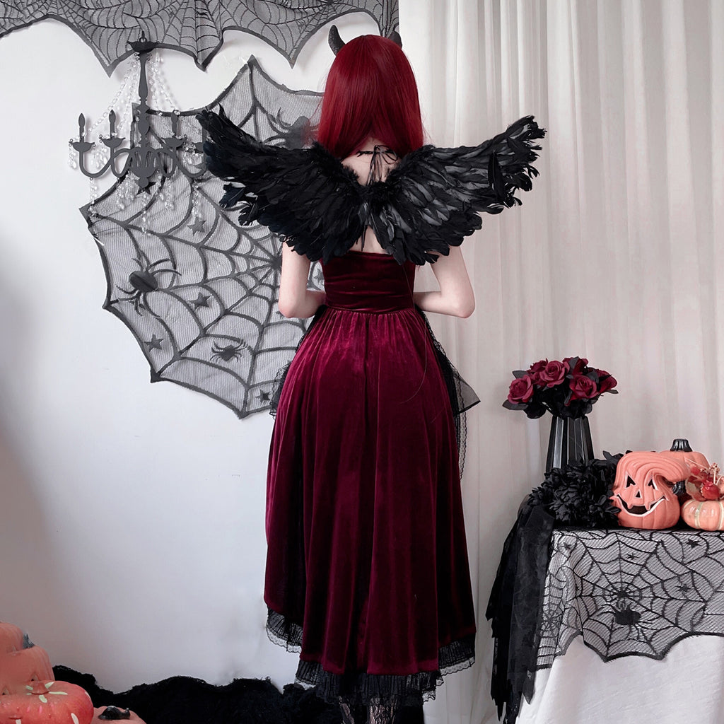 Women's Gothic Costume Dress – Black or Red – view 5